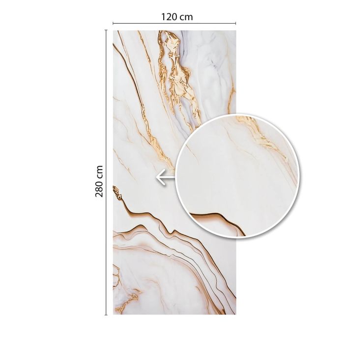 Panel stěnový XXL Arabescato Zlatý Lesklý 120 x 280 cm 3 mm (B)