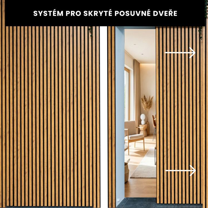 Systém pro skryté posuvné dveře 120 cm – Pravá strana | Černý Systém pro skryté posuvné dveře 120 cm – Pravá strana | Černý