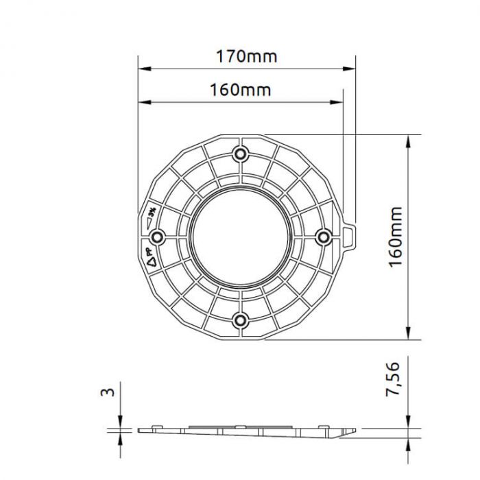 Dysk poziomujący do wspornika 3%