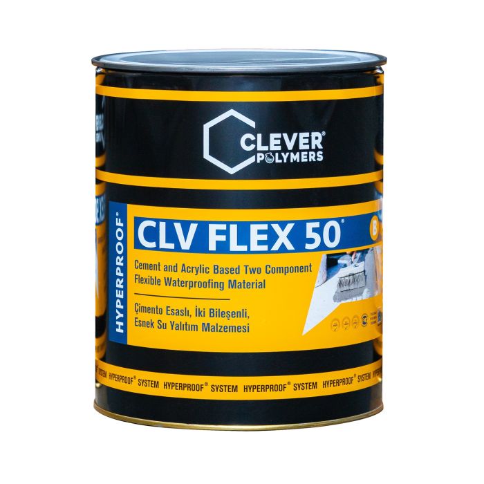 Dvoukomponentní polymerová hydroizolace CLEVER CLV FLEX 50 – 20 kg + 4 l Dvoukomponentní polymerová hydroizolace CLEVER CLV FLEX 50 – 20 kg + 4 l