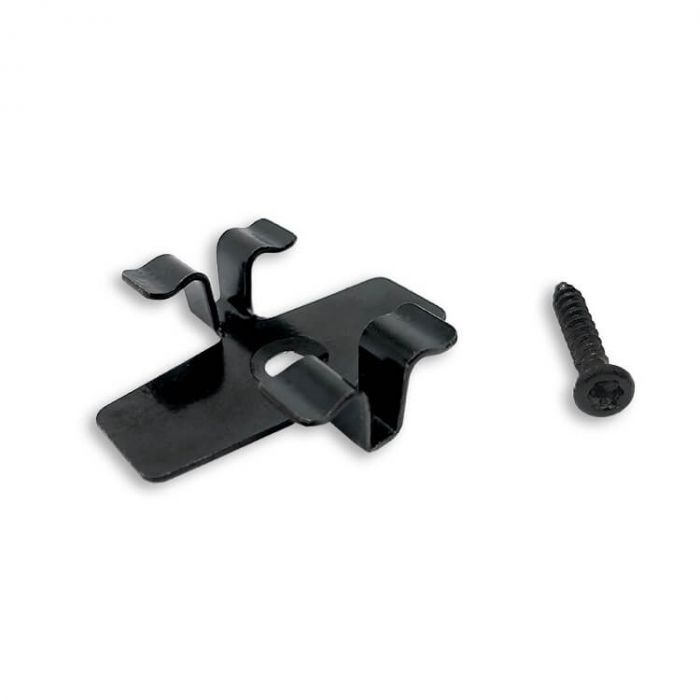 Klips ze stali nierdzewnej L-7 + wkręt - 50 szt. (CZARNY)