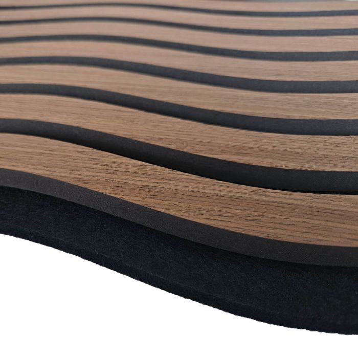 Lamele ścienne akustyczne na filcu S-Line Dąb Ciemny Fornir 2,1 x 30,5 cm – dł. 2,7 m