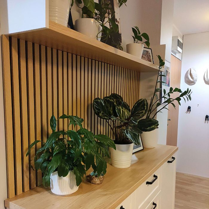 Lamele ścienne akustyczne na filcu Dąb Jasny 2 x 32 cm – dł. 2,7 m