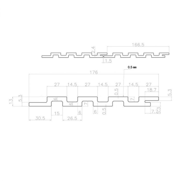 Deska Elewacyjna Kompozytowa Lamelowa DUO Dąb Bursztynowy / Czarny – dł. 2,9 m