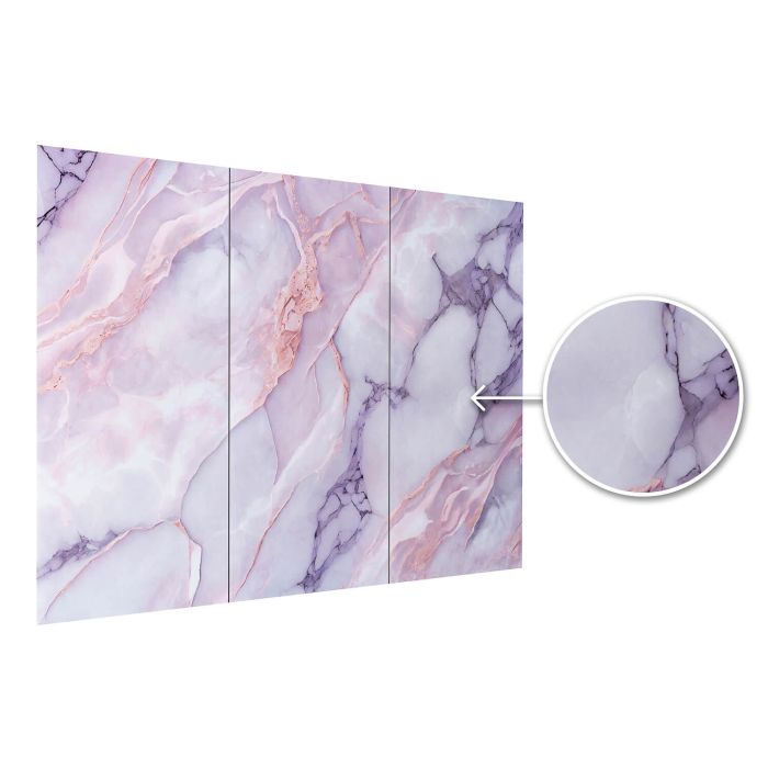 Panel stěnový XXL Statuario Růžový Lesklý 120 x 280 cm 3 mm – sada 3 ks (ABC)