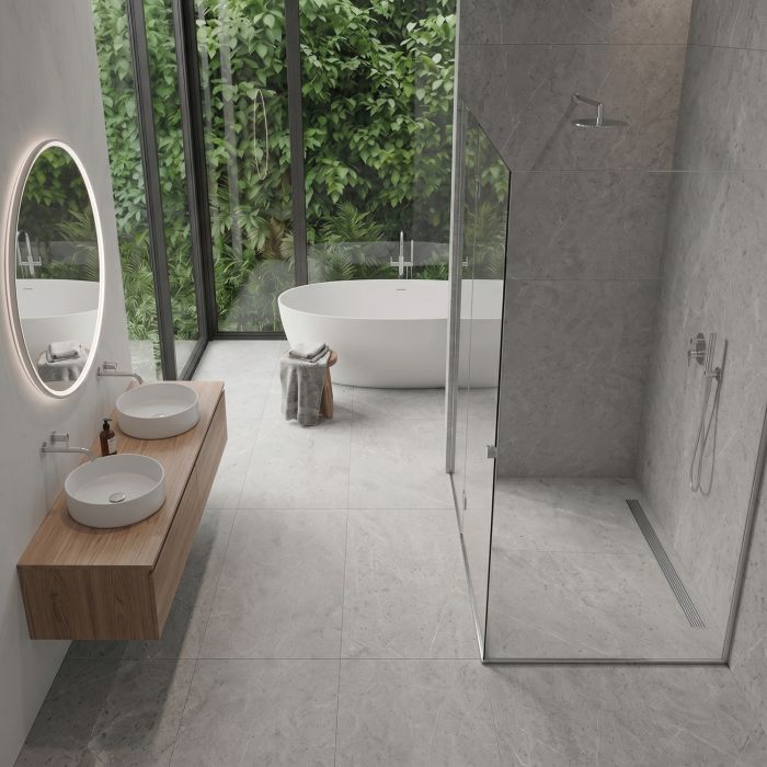 Vinylový podlahový panel SPC Kámen Limestone Šedý Mat 45 × 90 cm 4 mm
