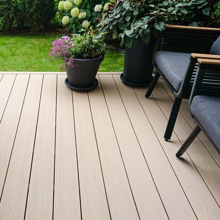 Deska Tarasowa Kompozytowa Premium Ecru / Dąb Jasny – dł. 3 m