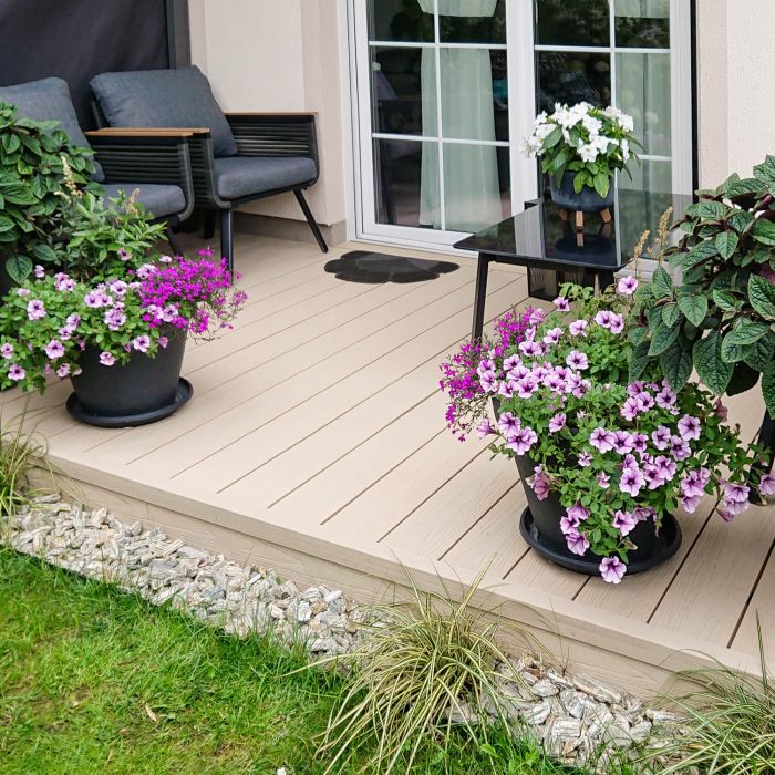 Deska Tarasowa Kompozytowa Premium Ecru / Dąb Jasny – dł. 3 m