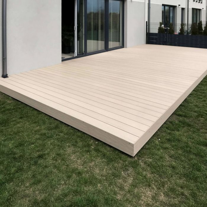 Deska Tarasowa Kompozytowa Premium Ecru / Dąb Jasny – dł. 3 m