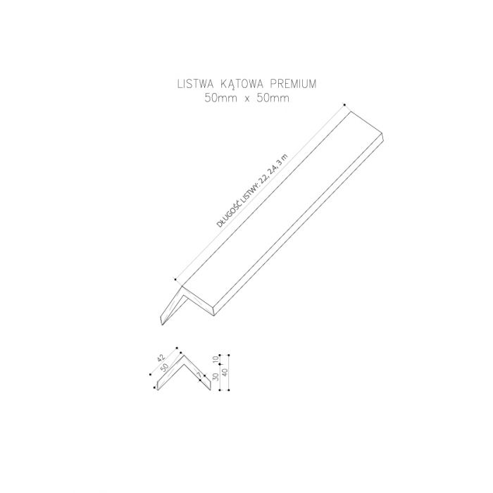 Listwa Kompozytowa Kątowa Premium Dąb Winchester 50x50 mm do lameli elewacyjnych – dł. 2,9 m