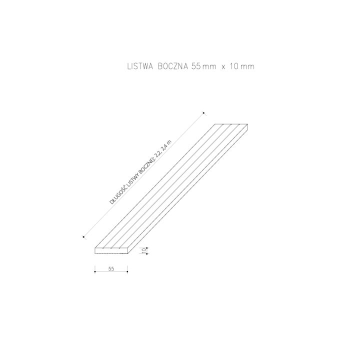 Listwa Kompozytowa Maskująca Standard/3D Antracyt - dł. 2,4 m