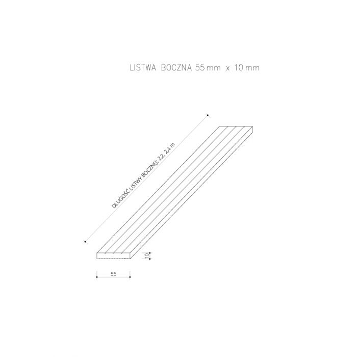 Listwa Kompozytowa Maskująca Standard/3D Szary – dł. 2,4 m