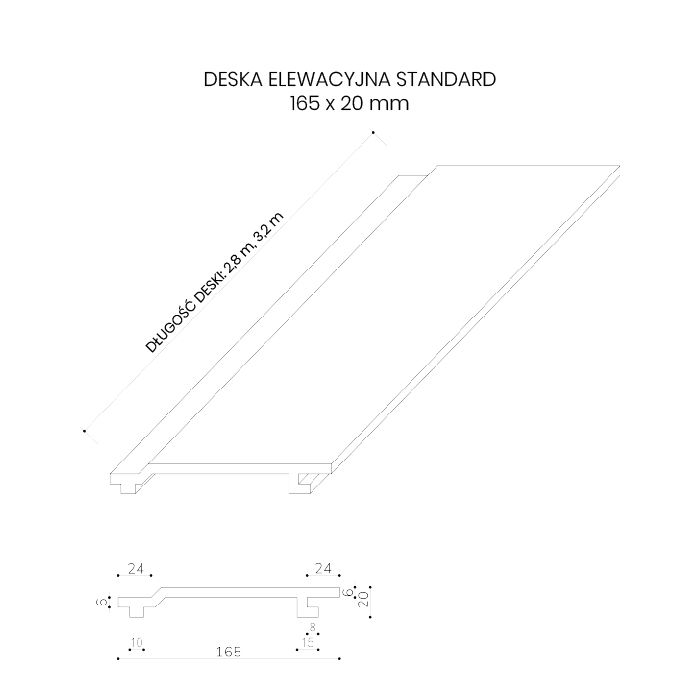 Deska Elewacyjna Kompozytowa Standard Brąz – dł. 2,8 m