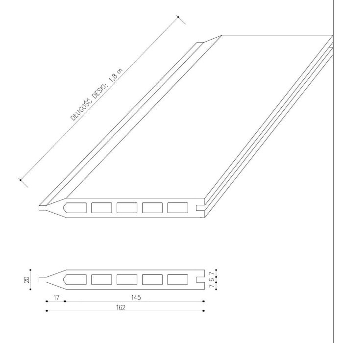 Plotová Deska Premium Dub Winchester 162 x 20 mm – 1,8 m