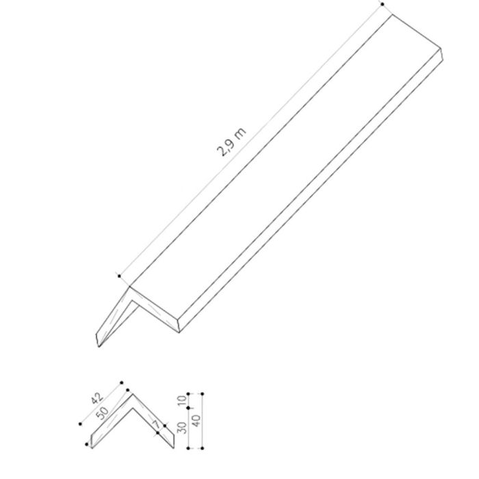 NOVINKA Kompozitní Rohová Lišta Premium Amber 50x50 mm - 2,9 m