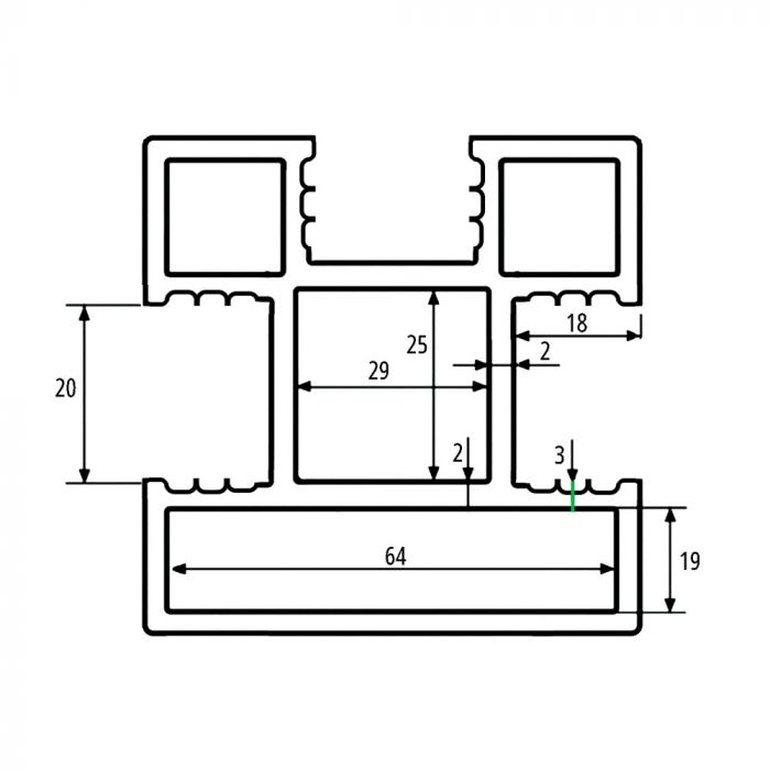 Słupek Ogrodzeniowy Aluminiowy 68x68 mm – dł. 2,4 m
