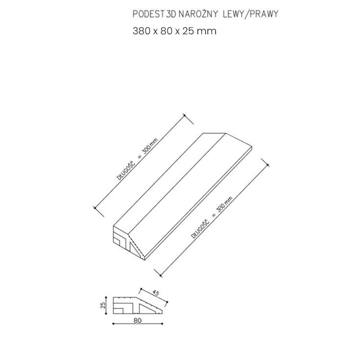 Podest Tarasowy Kompozytowy 3D Boczny Brąz