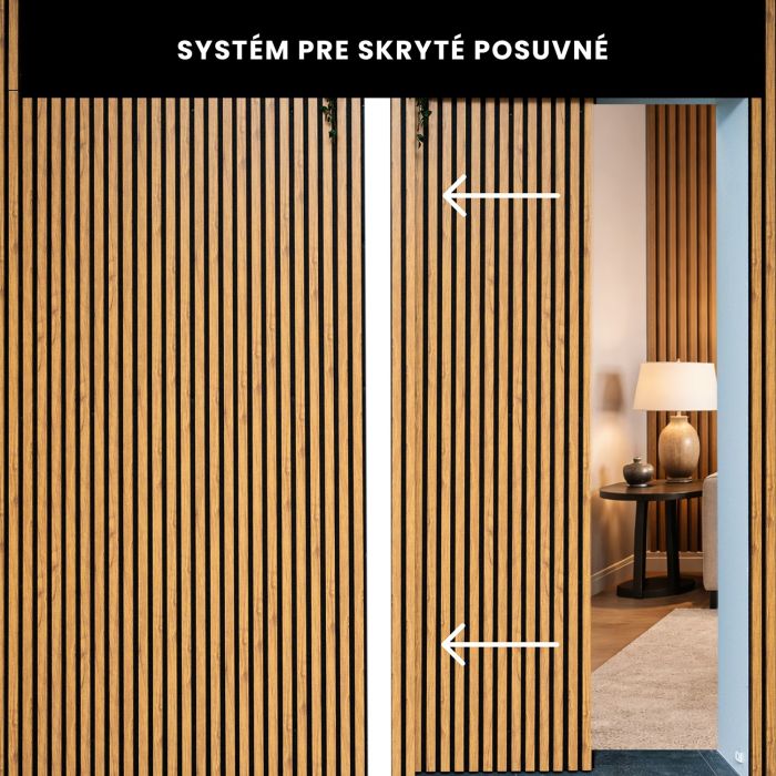 Systém pro skryté posuvné dveře 120 cm – Levá strana | Černý