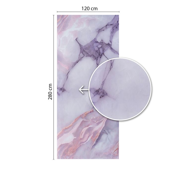 Panel stěnový XXL Statuario Růžový Lesklý 120 x 280 cm 3 mm (C)