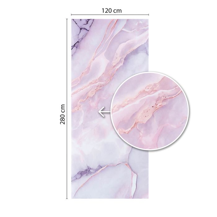 Panel stěnový XXL Statuario Růžový Lesklý 120 x 280 cm 3 mm (A)
