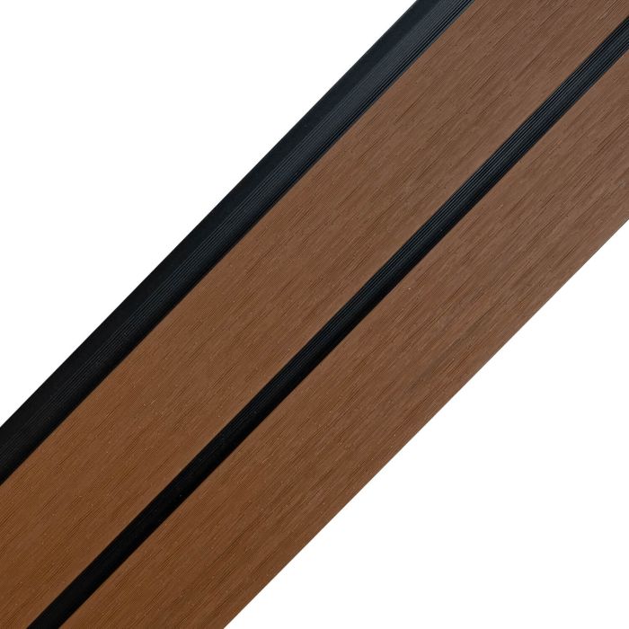 Lamelové plotové prkno DUO Premium Teak / Černý - 1,8 m