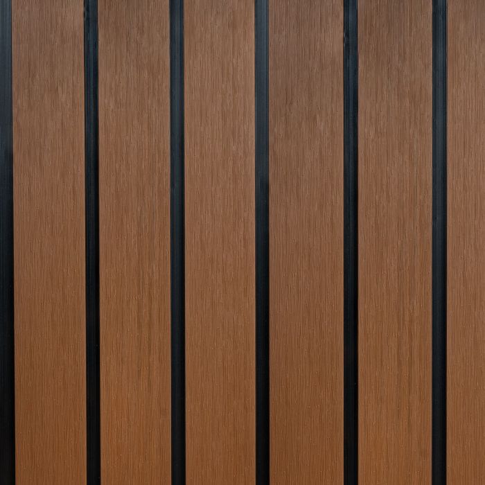 Lamelové plotové prkno DUO Premium Teak / Černý - 1,8 m