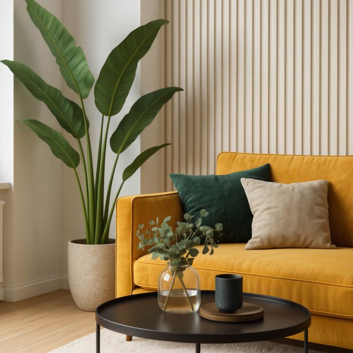 Lamele Ścienne Dekoracyjne Ecru Brokat 2,4 x 16,8 cm – dł. 2,7 m