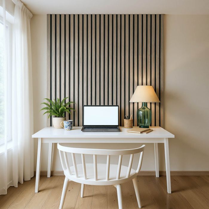 Lamele ścienne akustyczne na filcu Dąb Sonoma 2,1 x 30,5 cm – dł. 2,7 m