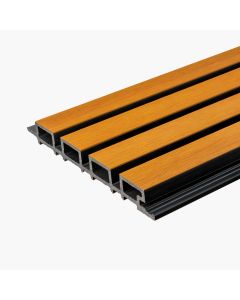 Venkovn&iacute; Lamelov&yacute; Obklad Premium Dub Jantarov&yacute; / Čern&yacute; &ndash; 2,9 m