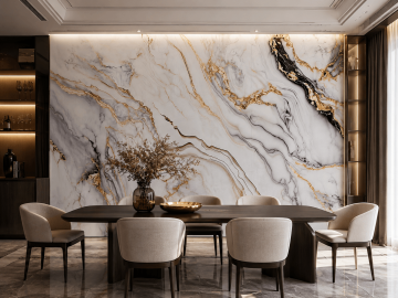 Panel stěnový XXL Arabescato Zlatý Lesklý 120 x 280 cm 3 mm – sada 3 ks (ABC)