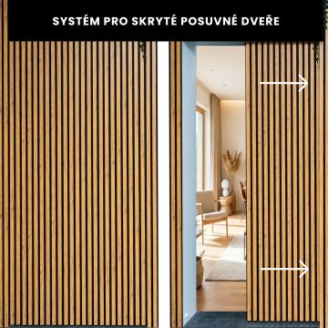 Systém pro skryté posuvné dveře 120 cm – Pravá strana | Černý