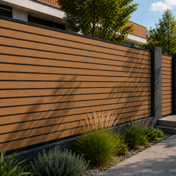 Lamelové plotové prkno DUO Premium Amber / Černý – 1,8 m