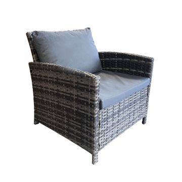 Zestaw Mebli Ogrodowych z technorattanu 7-osobowy Harmonia Szary