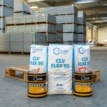 Dvoukomponentní polymerová hydroizolace CLEVER CLV FLEX 50 – 20 kg + 4 l