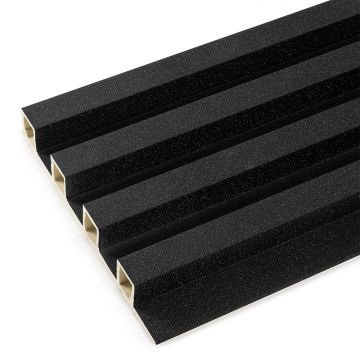 Dekorativn&iacute; Panel Lamelov&yacute; Brok&aacute;t Čern&yacute; 2,4 x 16,8 cm &ndash; 2,7 m