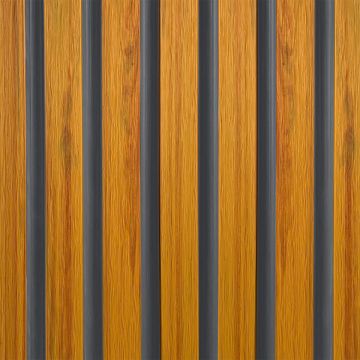 Venkovn&iacute; lamelov&yacute; obklad Trap&eacute;z Dub Jantarov&yacute; / &Scaron;ed&yacute; &ndash; 2,9 m