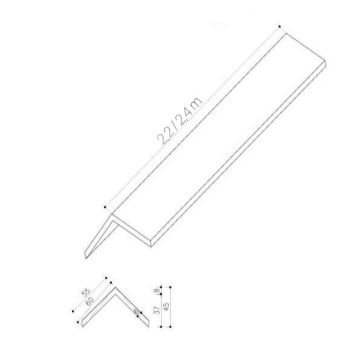 Kompozitní Rohová Lišta Standard/3D Antracit 60x60mm – 2,4 m