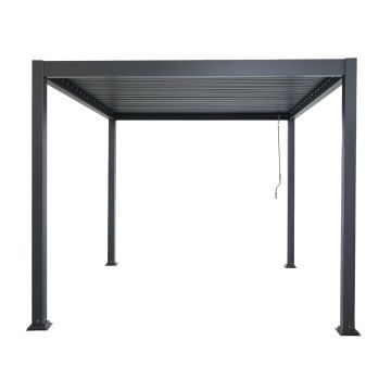 Hliníková zahradní pergola s nastavitelnou střechou Antracit 3 x 4 m