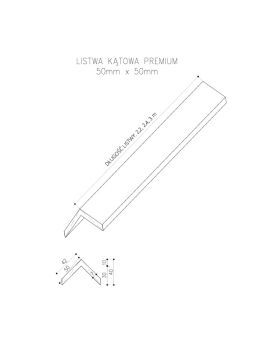Kompozitní Rohová Lišta Premium Dub Antický 50x50 mm pro Fasádní Lamely - 2,9 m