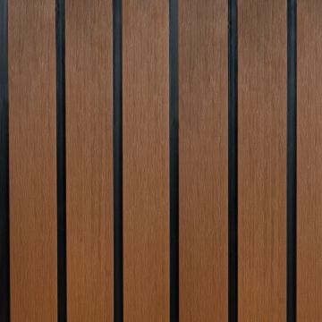 Lamelové plotové prkno DUO Premium Teak / Černý - 1,8 m