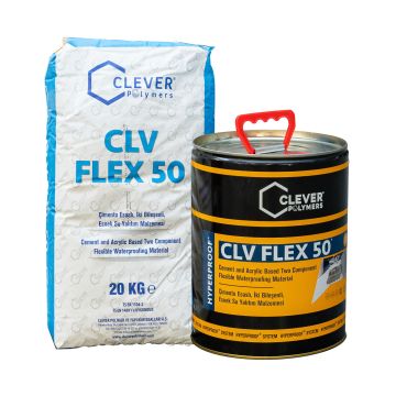 Dvoukomponentní polymerová hydroizolace CLEVER CLV FLEX 50 – 20 kg + 4 l