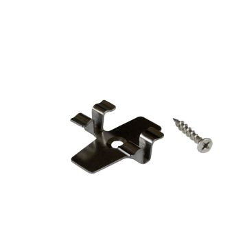 Klips montażowy ze stali nierdzewnej do deski 3D +wkręt - 1 szt.