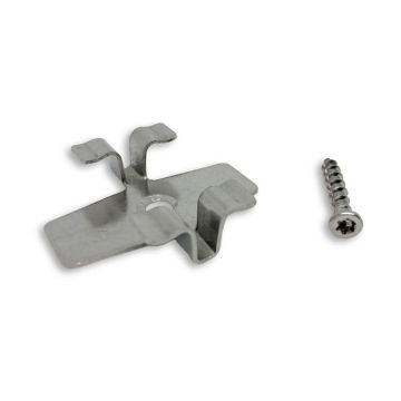 Klips montażowy ze stali nierdzewnej L-8 do deski Premium + wkręt – 50 szt.