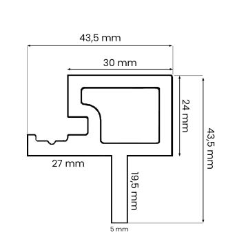 Listwa Kompozytowa Lamelowa Dwustronna Uniwersalna Premium Dąb Antyczny 43,5 mm – dł. 2,9 m
