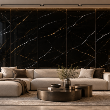 Panel stěnový SPC Mramor Marquina Černý Lesklý 120 x 280 cm 4 mm