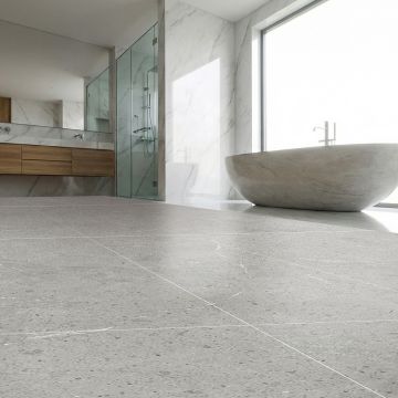 Vinylový podlahový panel SPC Kámen Limestone Šedý Mat 45 × 90 cm 4 mm