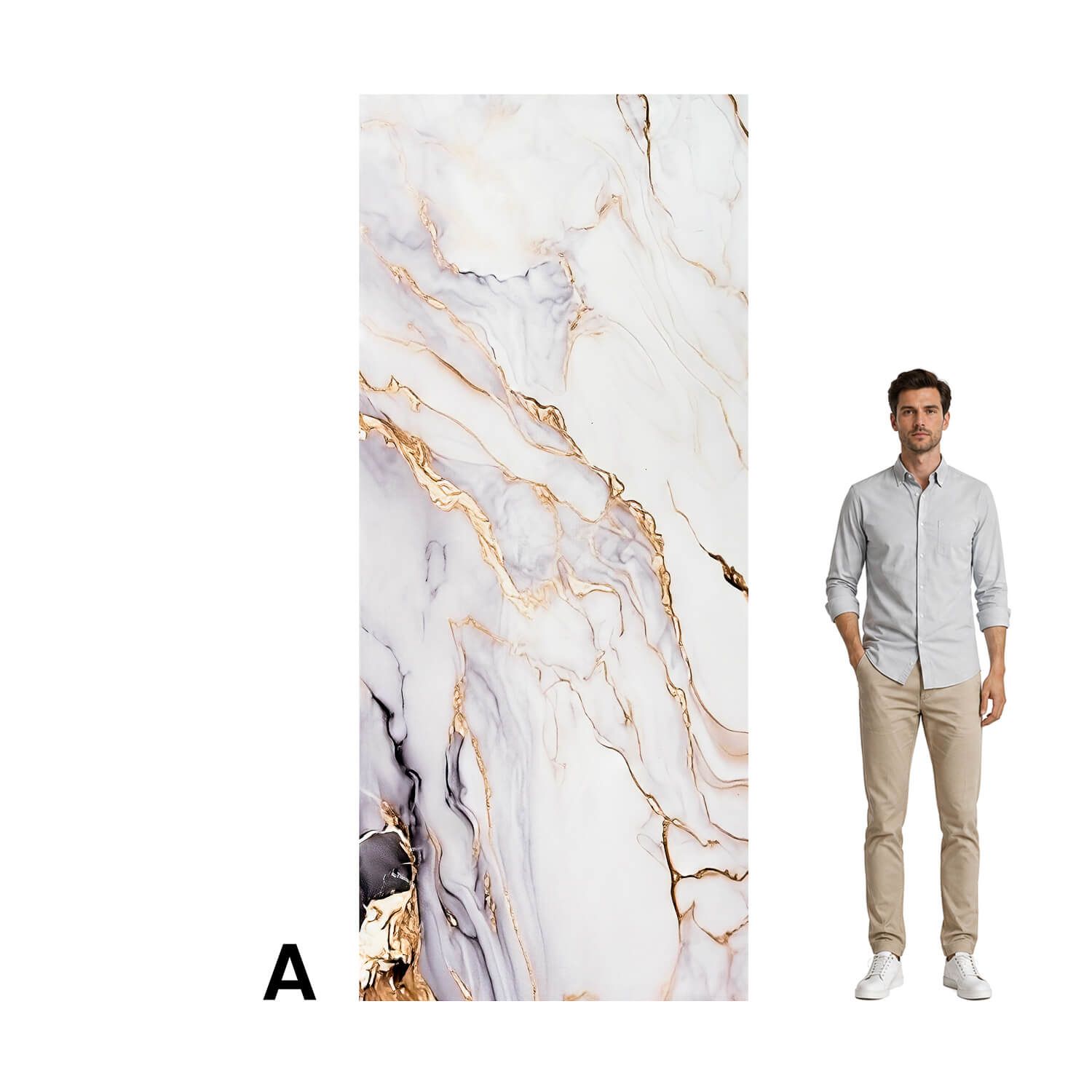 Panel stěnový XXL Arabescato Zlatý Lesklý 120 x 280 cm 3 mm (A)