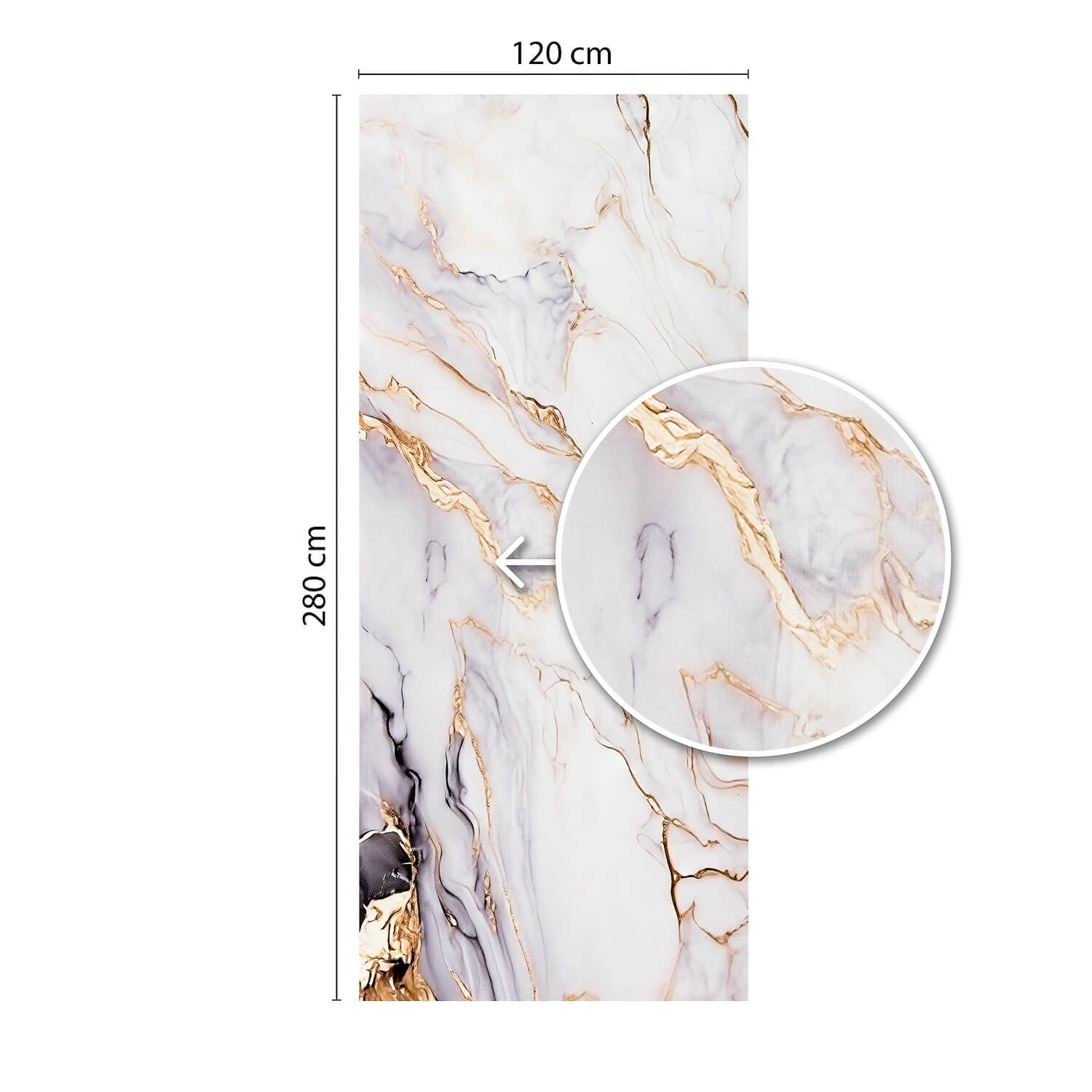 Panel stěnový XXL Arabescato Zlatý Lesklý 120 x 280 cm 3 mm (A)