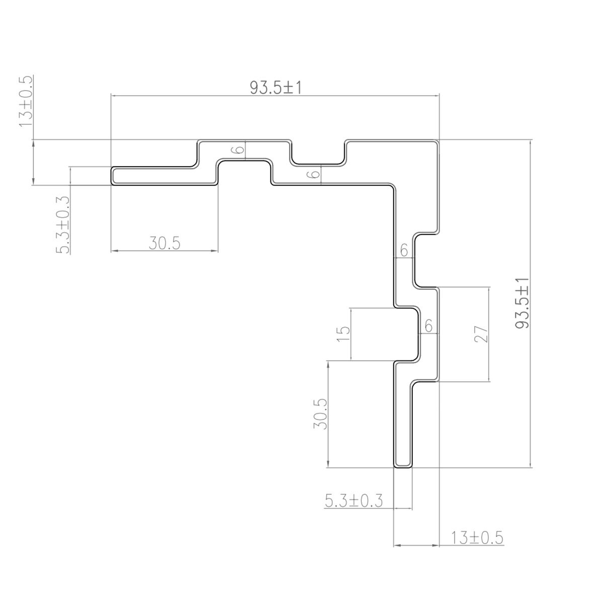 Deska Kompozytowa Narożna Lamelowa DUO Teak/Czarny - dł. 2,9 m