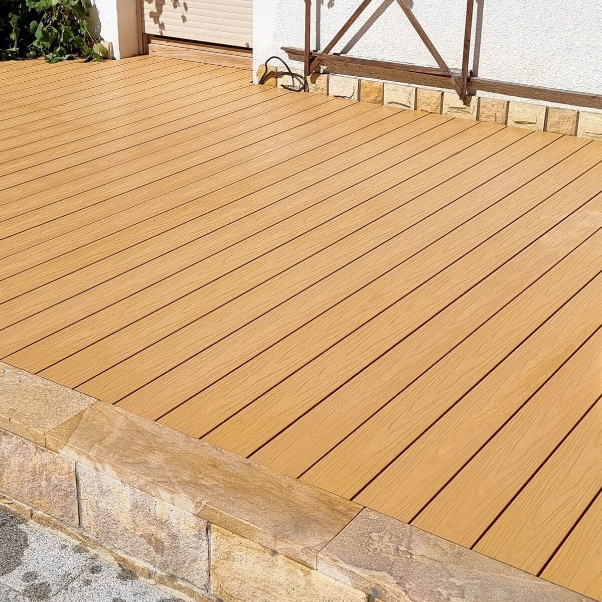 Deska Tarasowa Kompozytowa Premium Ecru / Dąb Jasny – dł. 3 m